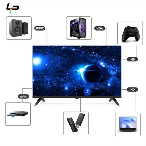 LP 32'' Inches Digital Frameless HD LED TV 2HDMI+2USB-Black + 12 MONTHS WARRANTY view 3