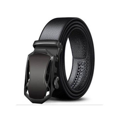 Men's Belt Leather Automatic Buckle Belts-Black view 2