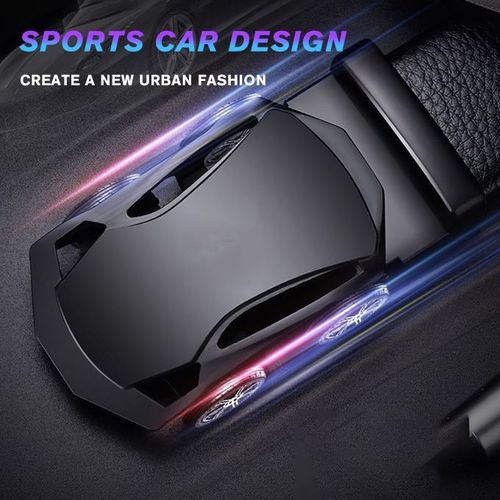 Men's Belt Leather Automatic Buckle Belts-Black view 4