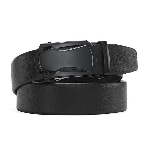 Men's Belt Leather Automatic Buckle Belts-Black view 5