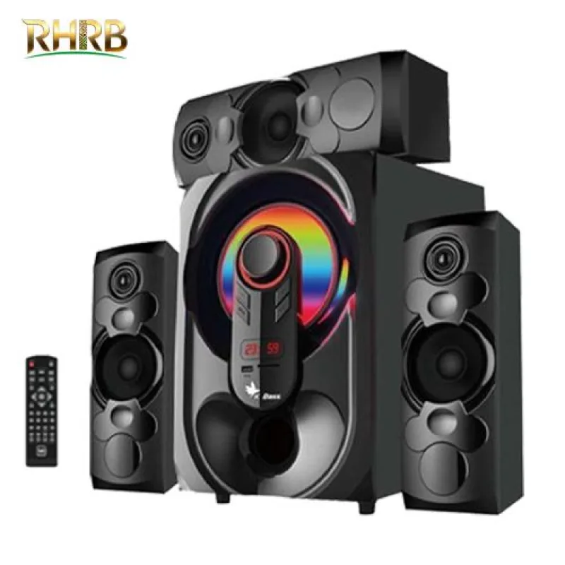 Powerful home theater system with bluetooth wooden subwoofer
