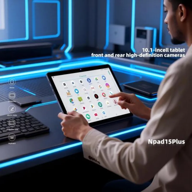 NODIZZ 2026 Newly Upgraded- Npad 15Plus 10" Alloy Work Adult Tablet like iPad, System displayed RAM 12GB+ROM 512GB, support WiFi+SIM， Multiple Business Apps Fast Shipping &amp; Charging Shockproof &amp; 7000mAh Battery Coming with Wireless Keyboard, Mouse, Stylus view 5