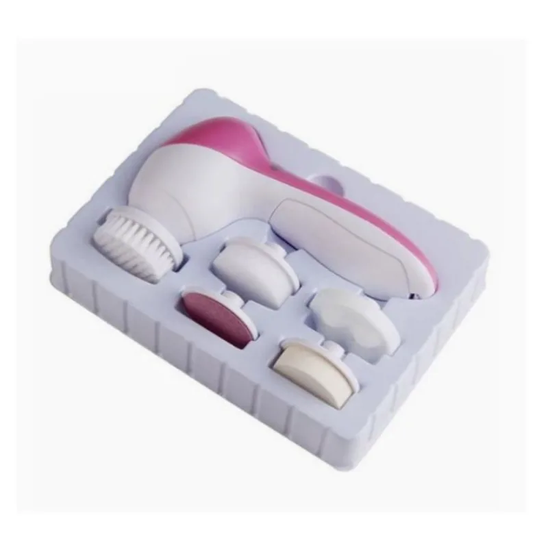 5-in-1 Electric Facial Cleansing Brush &amp; Pore Massager – Deep Clean Skin Care Device (Pink) view 3